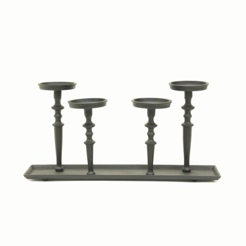 פמוט שולחן אלומניום שחור