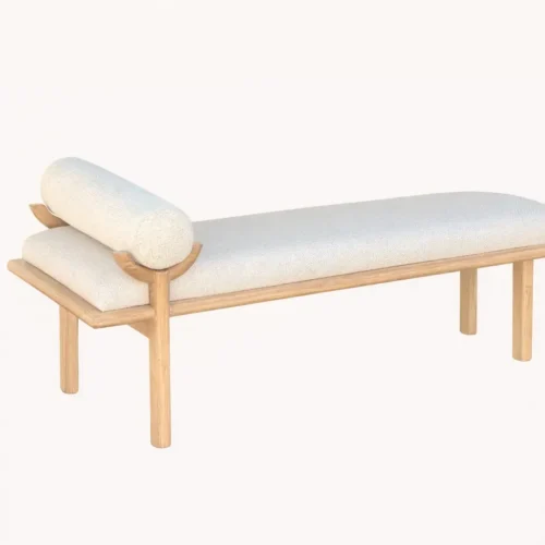 ספסל יפני עם כרית שמנת